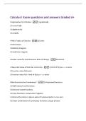 Calculus I Exam questions and answers Graded A&plus;