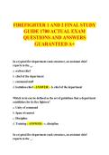 Firefighter 1 & 2 Final Study Guide&colon; 1700 Actual Exam Q&A &lpar;NFPA 1001&rpar; 