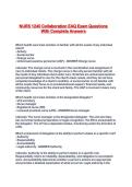 NURS 1240 Collaboration EAQ Exam Questions With Complete Answers