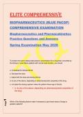 ELITE COMPREHENSIVE &NewLine;BIOPHARMACEUTICS &lpar;BLUE PACOP&rpar; &NewLine;COMPREHENSIVE EXAMINATION &NewLine;Biopharmaceutics and Pharmacokinetics &NewLine;Practice Questions and Answers