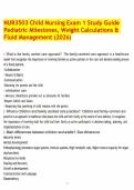 NUR3503 Child Nursing Exam 1 Study Guide Pediatric Milestones&comma; Weight Calculations & Fluid Management &lpar;2026&rpar;&period;pdf&NewLine;&NewLine;