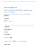 Emergency Medicine EOR Exam questions and&NewLine;answers Graded A&plus;&NewLine;What are the structural causes of abnormal uterine bleeding &lpar;non pregnant&rpar;&quest; -&NewLine;PALM&NewLine;Polyp&NewLine;Adenomyosis&NewLine;Leiomyoma&NewLine;Malignancy and hyperplasia&NewLine;What are the non-structura