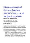 Indiana Lead Abatement Contractor Exam Prep 2026&sol;2027 &vert; S-Tier Universal Test Bank & Study Guide &lpar;IDOH & EPA Compliant&rpar;