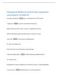 Emergency Medicine &lpar;intro&rpar; Exam questions&NewLine;and answers Graded A&plus;&NewLine;Emergency Medicine -acute&comma; unscheduled care of all-comers&NewLine;Triage area -1st stop for all patients entering ED&NewLine;Rapid assessment of CC&comma; vitals&comma; severity &Implies; Assign ESI level &lpar;1-5&rpar;&NewLine;Determines 
