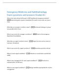 Emergency Medicine and Ophthalmology&NewLine;Exam questions and answers Graded A&plus;