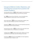 Emergency Medicine Cardiac&comma; Respiratory&comma; and&NewLine;Toxicology Key Concepts Exam questions and&NewLine;answers Graded A&plus;