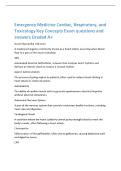 Emergency Medicine Cardiac&comma; Respiratory&comma; and&NewLine;Toxicology Key Concepts Exam questions and&NewLine;answers Graded A&plus;