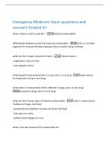 Emergency Medicine Exam questions and&NewLine;answers Graded A&plus;
