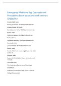 Emergency Medicine Key Concepts and&NewLine;Procedures Exam questions and answers&NewLine;Graded A&plus;