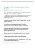Emergency Medicine questions and answers&NewLine;Graded A&plus;