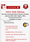 ATLS 10th Edition Post-Test Practice Questions and Answer Guide 2026&ndash;2027