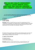 BSN 246 HESI Health Assessment Exam V1 &ndash; Nightingale College Study Guide and Practice Questions