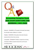 Accounting Peregrine Exam Questions and Answers &lpar;150&plus; Q&A&rpar; &vert; Financial Accounting&comma; Ratio Analysis&comma; Cost Accounting & Managerial Accounting Review 2026