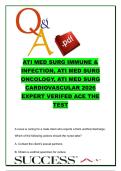 ATI Med Surg Immune&comma; Infection&comma; Oncology & Cardiovascular Questions and Answers &lpar;500&plus; Q&A&rpar; &vert; HIV&comma; Tuberculosis&comma; Cancer Care&comma; Cardiac Disorders & NCLEX RN Review 2026