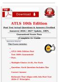 ATLS 10th Edition Post-Test Practice Questions and Answer Guide 2026&ndash;2027