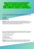 BSN 246 HESI Health Assessment Exam V1 &ndash; Nightingale College Study Guide and Practice Questions