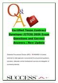 Certified Texas Contract Developer &lpar;CTCD&rpar; Exam Questions and Answers &lpar;350&plus; Q&A&rpar; &vert; Texas Procurement Law&comma; Contract Management&comma; RFQ&comma; RFP&comma; IFB & State Purchasing Review 2026 &vert; Texas Government Procurement Certification