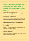 CSIA Final Exam Mock Examination latest &NewLine;update 2026&sol;&sol;2027 version Graded A&plus; &NewLine;Multiple Choice Questions with Rationale &NewLine;PASS&excl;&excl;&excl;&excl;&excl;&excl; 