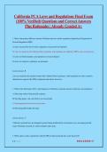 California PCA Laws and Regulations Final Exam &lpar;100&percnt; Verified&rpar; Questions and Correct Answers Plus Rationales &vert; Already Graded A&plus;