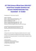 ATI TEAS Science Official Exam 2026&sol;2027 Actual Exam Complete Questions and Answers Detailed Rationales Pass Guaranteed - A&plus; Graded