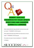 Fresenius PCT Exam Questions and Answers &lpar;300&plus; Q&A&rpar; &vert; Hemodialysis Procedures&comma; Vascular Access&comma; Infection Control & Dialysis Safety Review 2026&sol;2027 &vert; Patient Care Technician Certification