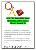 NHA PCT Exam Questions and Answers &lpar;700&plus; Q&A&rpar; &vert; EKG&comma; Phlebotomy&comma; Patient Care&comma; Infection Control & Vital Signs Review 2026 &vert; National Healthcareer Association Certification