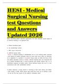 HESI - Medical Surgical Nursing test Questions and