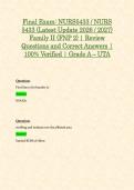 Final Exam&colon; NURS5433 &sol; NURS 5433 &lpar;Latest Update 2026 &sol; 2027&rpar; Family II &lpar;FNP 2&rpar; &vert; Review Questions and Correct Answers &vert; 100&percnt; Verified &vert; Grade A &ndash; UTA