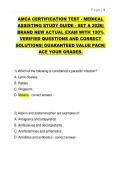 AMCA CERTIFICATION TEST - MEDICAL &NewLine;ASSISTING STUDY GUIDE - SET A 2026&vert; &NewLine;BRAND NEW ACTUAL EXAM WITH 100&percnt; &NewLine;VERIFIED QUESTIONS AND CORRECT &NewLine;SOLUTIONS&vert; GUARANTEED VALUE PACK&vert; &NewLine;ACE YOUR GRADES&period;