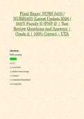 NURS 5433 &sol; NURS5433 Midterm & Final Exam &lpar;Latest 2026 &sol; 2027 Updates STUDY BUNDLE PACKAGE WITH SOLUTIONS&rpar; Family II &lpar;FNP 2&rpar; &vert; Questions with Answers &vert; Grade A &vert; 100&percnt; Correct - UTA