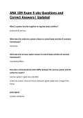 ANA 109 Exam 5 Questions and Correct Answers&vert; Latest Update