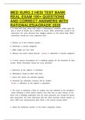 MED SURG 2 HESI TEST BANK REAL EXAM 100&plus; QUESTIONS AND CORRECT ANSWERS WITH RATIONALES&vert;AGRADE 2026