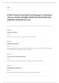 food manager EXAM A&plus; GRADE ASSURED COMPLETE SOLUTIONS AND VERIFIED ANSWERS