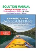SOLUTION MANUAL FOR Managerial Accounting&colon; Tools for Business Decision Making 10th Edition by Jerry Weygandt&comma; Paul Kimmel and Jill Mitchell &lpar;9781394173914&rpar;