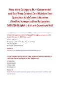 New York Category 3A &ndash; Ornamental and Turf Pest Control Certification Test Questions And Correct Answers &lpar;Verified Answers&rpar; Plus Rationales 2025&sol;2026 Q&A &vert; Instant Download Pdf