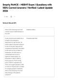 Smarty PANCE - HEENT Exam &vert; Questions with&NewLine;100&percnt; Correct Answers &vert; Verified &vert; Latest Update&NewLine;202