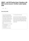 HEENT - Leik FNP Practice Exam &vert; Questions with&NewLine;100&percnt; Correct Answers &vert; Verified &vert; Latest Update&NewLine;2026