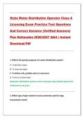 State Water Distribution Operator Class A Licensing Exam Practice Test &lpar;100 Q&A&rpar;&NewLine;&NewLine;