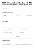 HEENT - Fitzgerald Exam &vert; Questions with 100&percnt;&NewLine;Correct Answers &vert; Verified &vert; Latest Update 2026