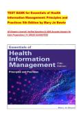 Test Bank for Essentials of Health Information Management &lpar;All Chapters&comma; Verified Q&A&rpar;&NewLine;&NewLine;