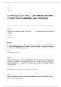 food manager final EXAM A&plus; GRADE ASSURED COMPLETE SOLUTIONS AND VERIFIED ANSWERS