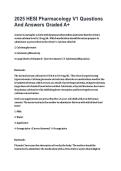 2025 HESI Pharmacology V1 Questions And Answers