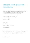 NRSG 2500 - Exam -4 Questions With Correct Answers