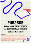 PUB2605 May&sol;June &lpar;Portfolio&rpar; Memo &vert; Due 22 May 2026