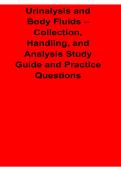 Urinalysis and Body Fluids Collection Handling Analysis Study Guide and Practice Questions 2025&sol; 2026 with Solution Manual Clinical Laboratory Review Exam Prep