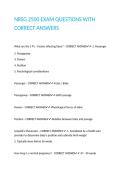 NRSG 2500 EXAM QUESTIONS WITH CORRECT ANSWERS