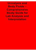 Urinalysis and Body Fluids Comprehensive Study Guide Lab Analysis and Interpretation 2025&sol; 2026 with Solution Manual Clinical Laboratory Science Exam Review