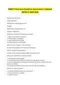 XNB277 &ndash; Final Exam Questions & Answers Updated Study Guide &lpar;Rated A&plus;&rpar; 2026 Edition