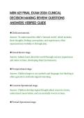 MSN 621 FINAL EXAM 2026 CLINICAL&NewLine;DECISION MAKING REVIEW QUESTIONS&NewLine;ANSWERS VERIFIED GUIDE&NewLine;
