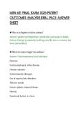 MSN 621 FINAL EXAM 2026 PATIENT&NewLine;OUTCOMES ANALYSIS DRILL PACK ANSWER&NewLine;SHEET